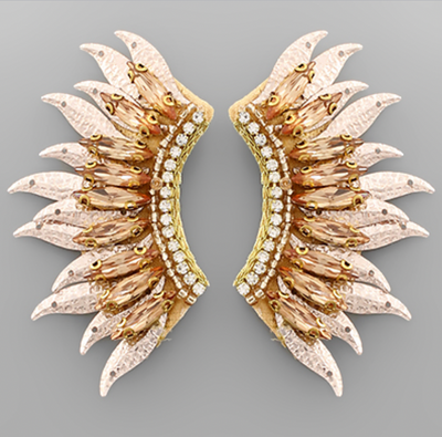 Sequin & Glass Wing Earrings