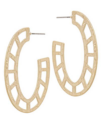 Textured Metal Oval Hoops