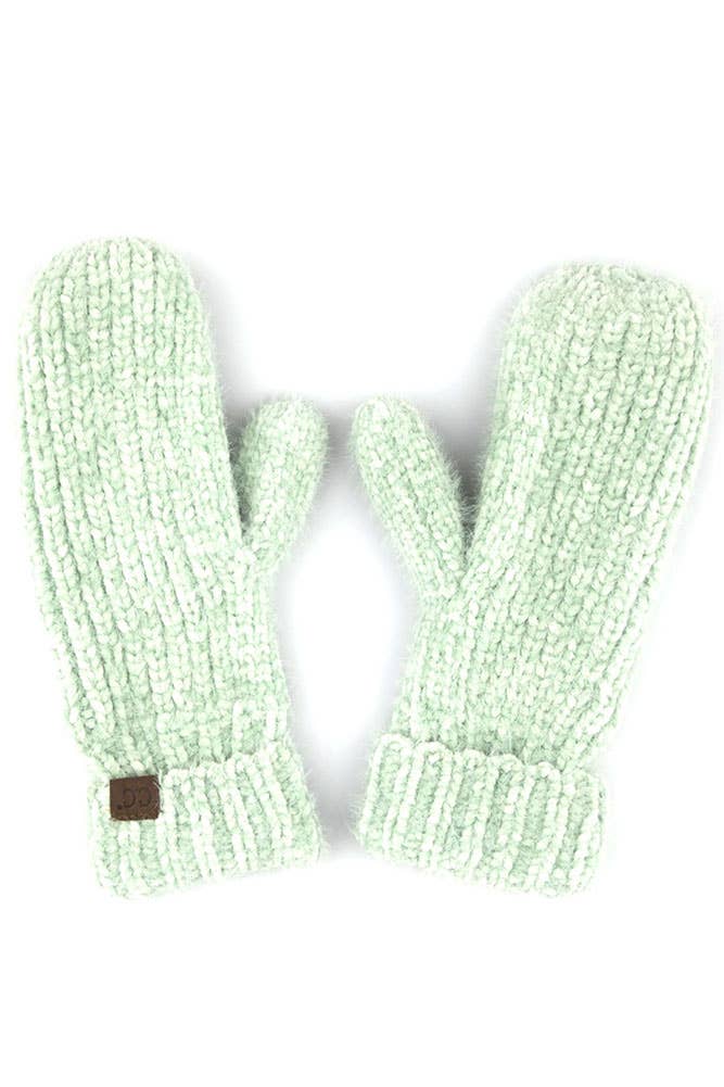 C.C Chenille Mitten Gloves with Fuzzy Lining