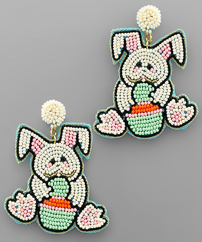 Easter Bunny Beaded Earrings