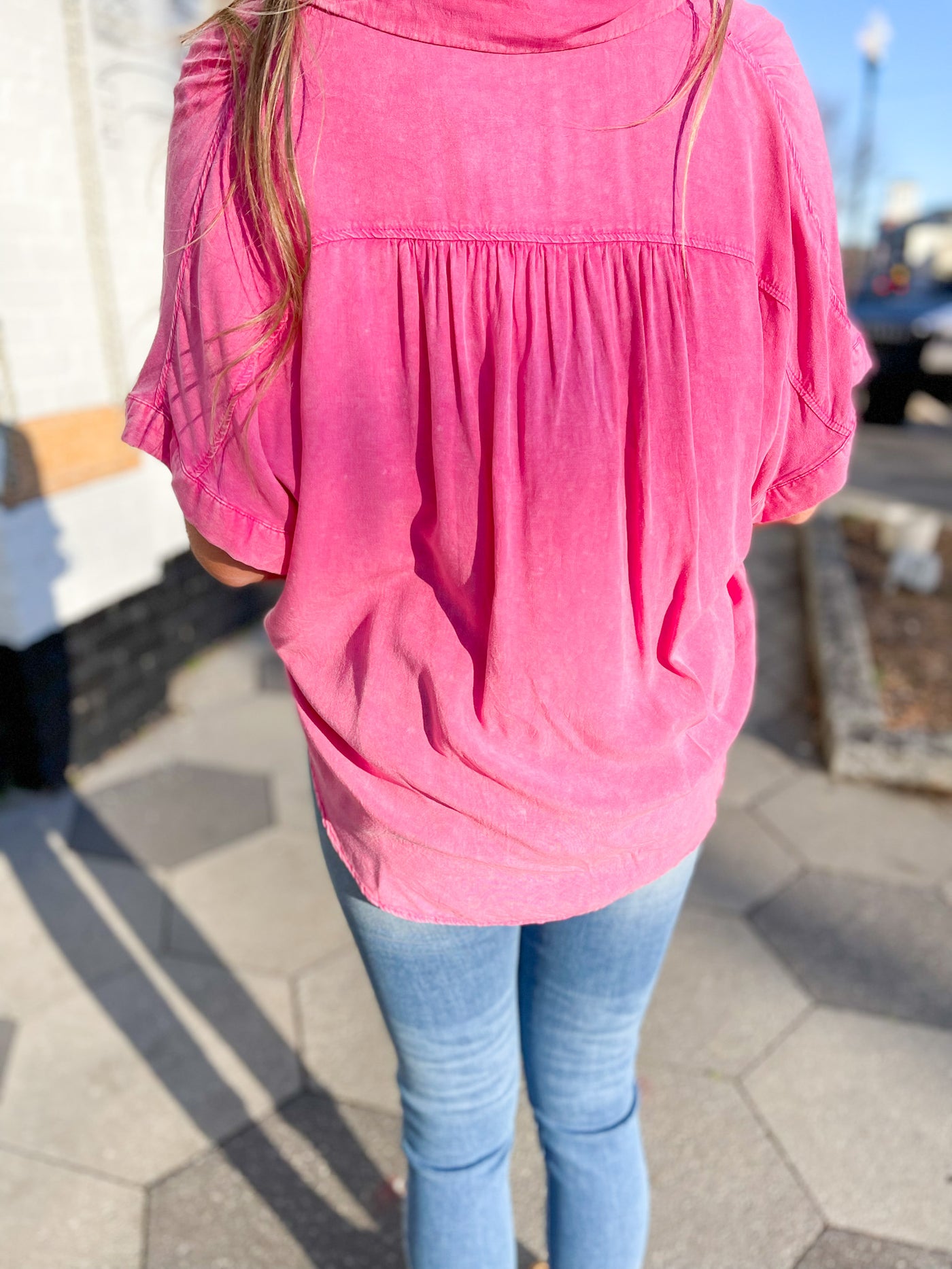 Don't Wanna Fall In Love Mineral Washed Button Down