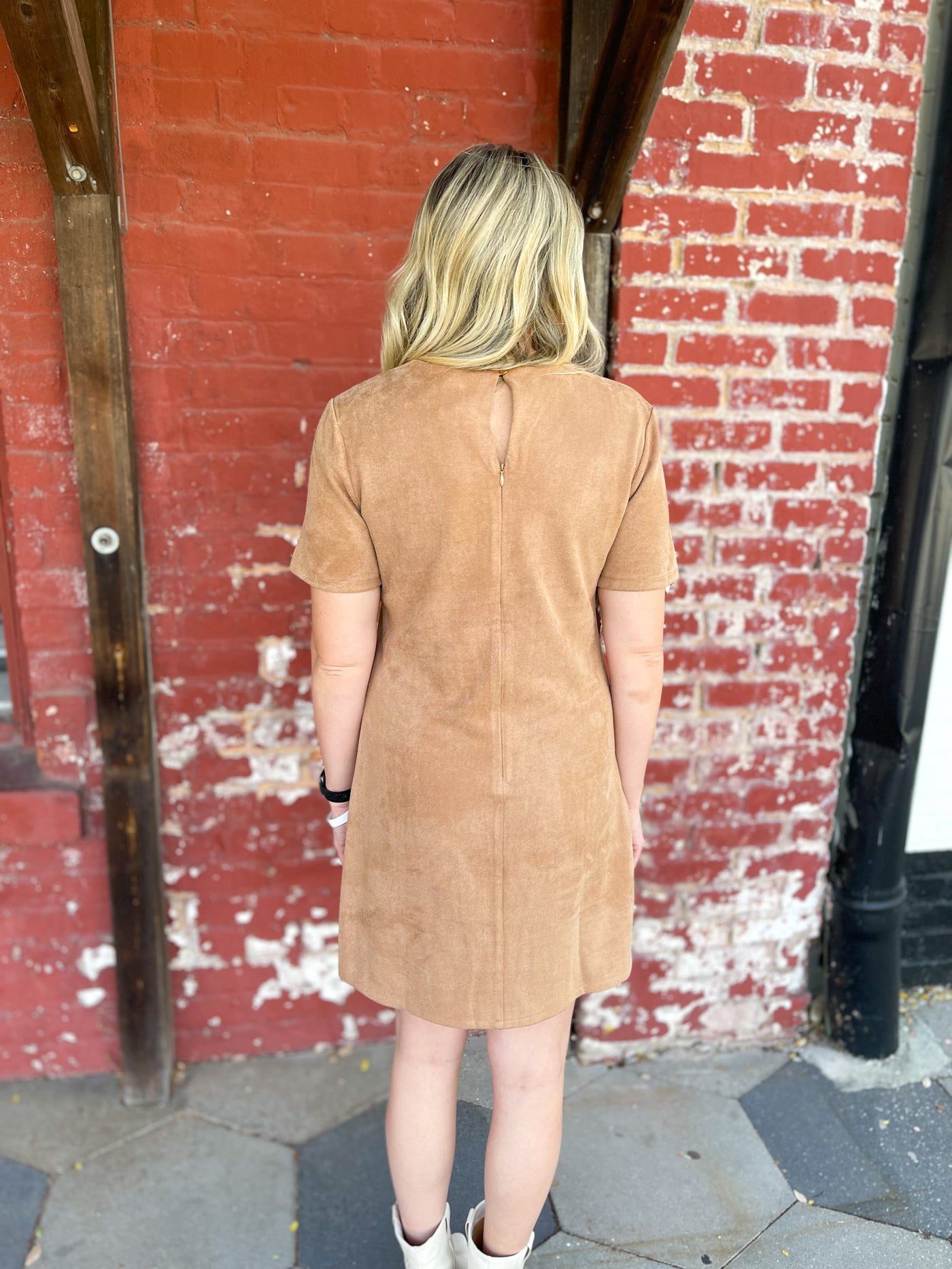 Heaven Is A Place on Earth Camel Shift Dress