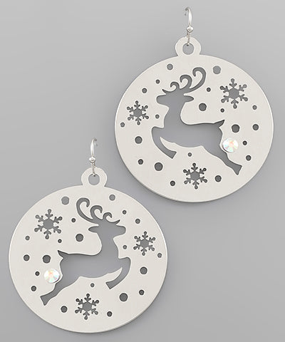 Filigree Rudolph Disk Earrings