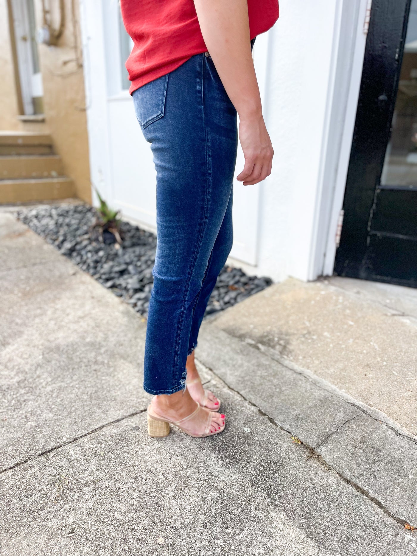 Juniper Dark High Rise Straight Jeans